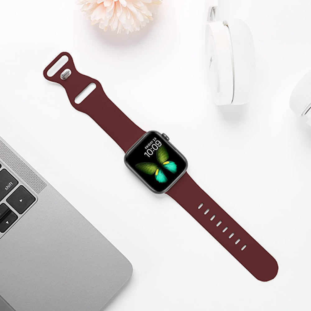 Curea Silicone Flex Loop - Apple Watch 1/2/3/4/5/6/7/8/9/SE/Ultra 1/Ultra 2 - 42/44/45/49 MM - Wine Red