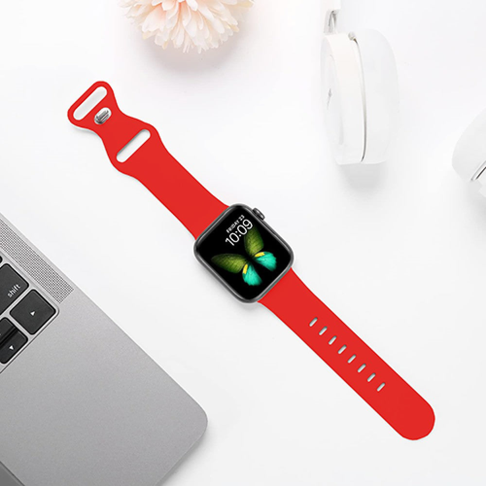 Curea Silicone Flex Loop - Apple Watch 1/2/3/4/5/6/7/8/9/SE - 38/40/41 MM - Red