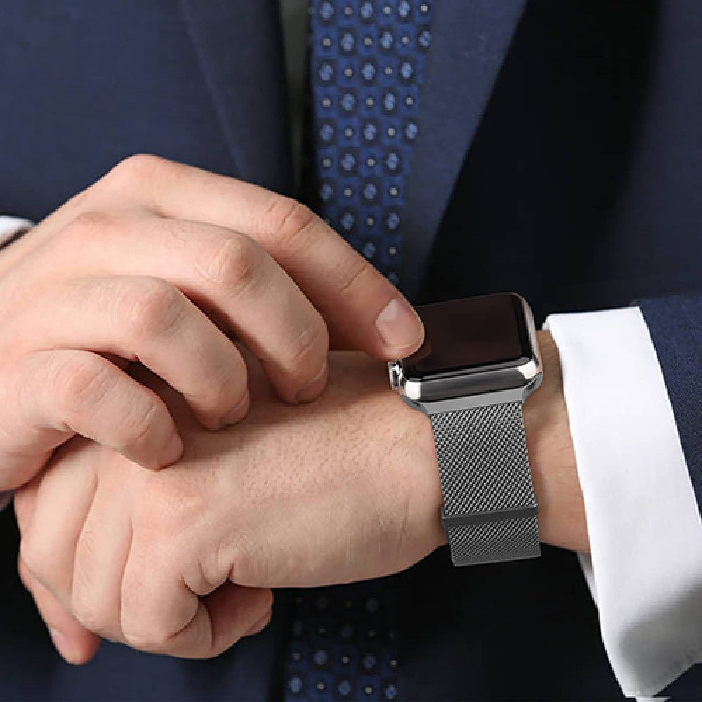 Curea Milanese Duo - Apple Watch 1/2/3/4/5/6/7/8/9/SE/Ultra 1/Ultra 2 - 42/44/45/49 MM - Silver