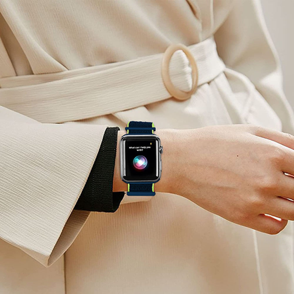 Curea Nylon Sport - Apple Watch 1/2/3/4/5/6/7/8/9/SE/Ultra 1/Ultra 2 - 42/44/45/49 MM - Blue Lime