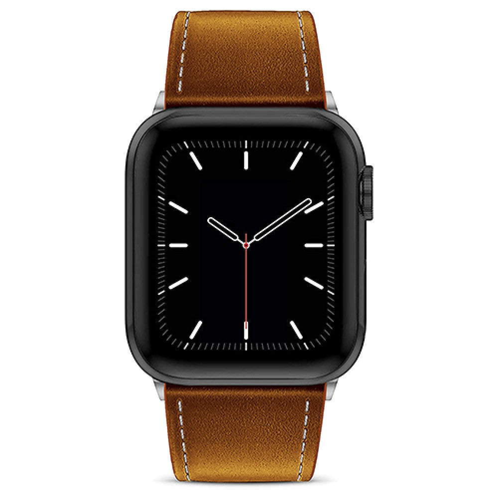 Curea Leather Heritage - Apple Watch 1/2/3/4/5/6/7/8/9/SE - 38/40/41 MM - Maro/Alb