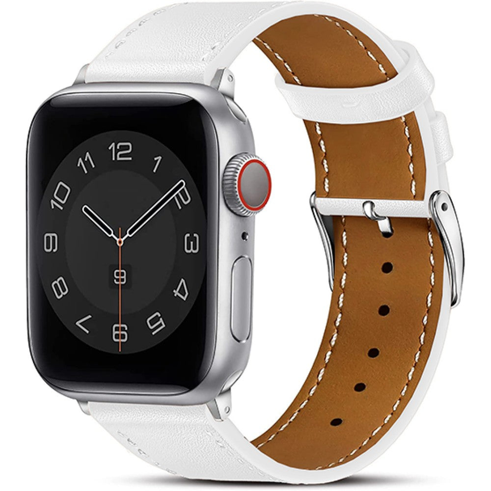 Curea Leather Heritage - Apple Watch 1/2/3/4/5/6/7/8/9/SE/Ultra 1/Ultra 2 - 42/44/45/49 MM - Alb