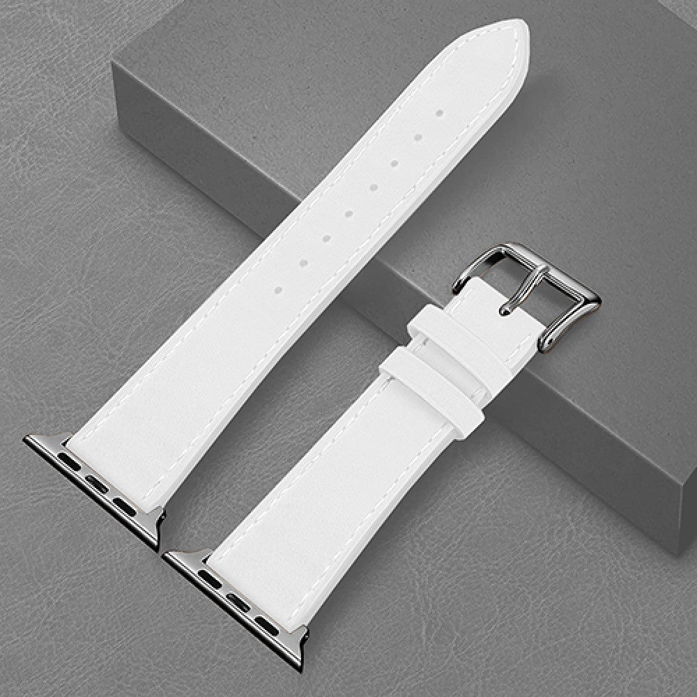 Curea Leather Heritage - Apple Watch 1/2/3/4/5/6/7/8/9/SE/Ultra 1/Ultra 2 - 42/44/45/49 MM - Alb
