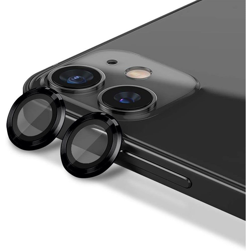 Folie Sticla Lentile Camera MaxDefense+ - iPhone 11 - Negru