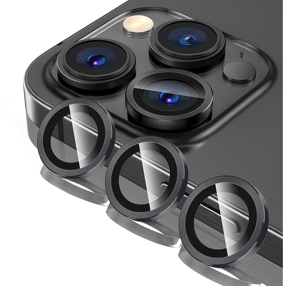 Folie Sticla Lentile Camera MaxDefense+ - iPhone 11 Pro/11 Pro Max - Argintiu