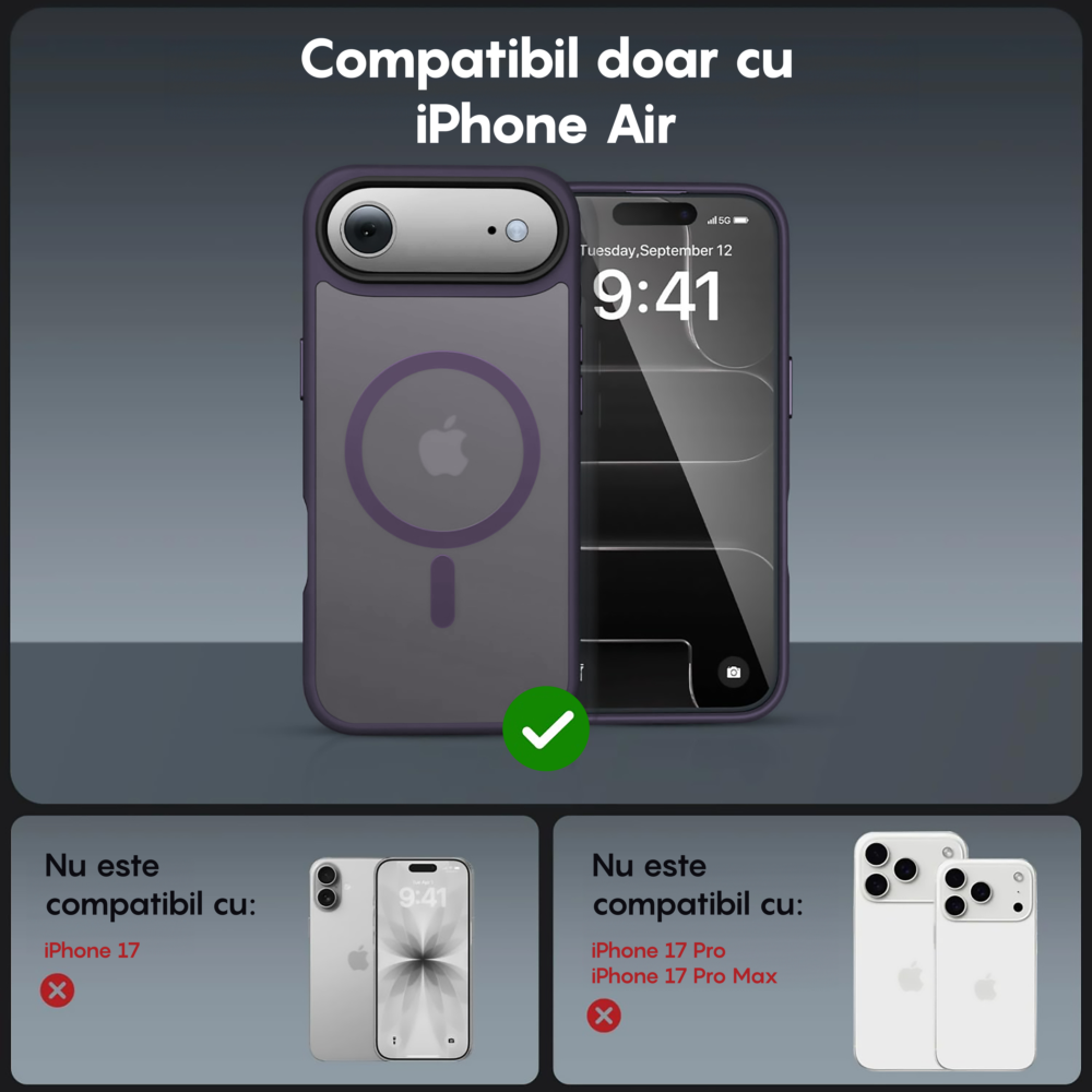 Husa MagSafe - iPhone 17 Air - Mov Inchis