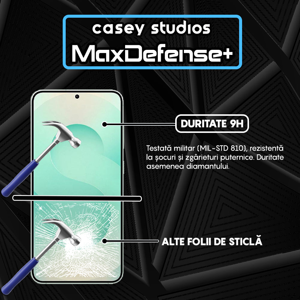 Folie Sticla MaxDefense+ - Samsung Galaxy S25 Plus - Negru