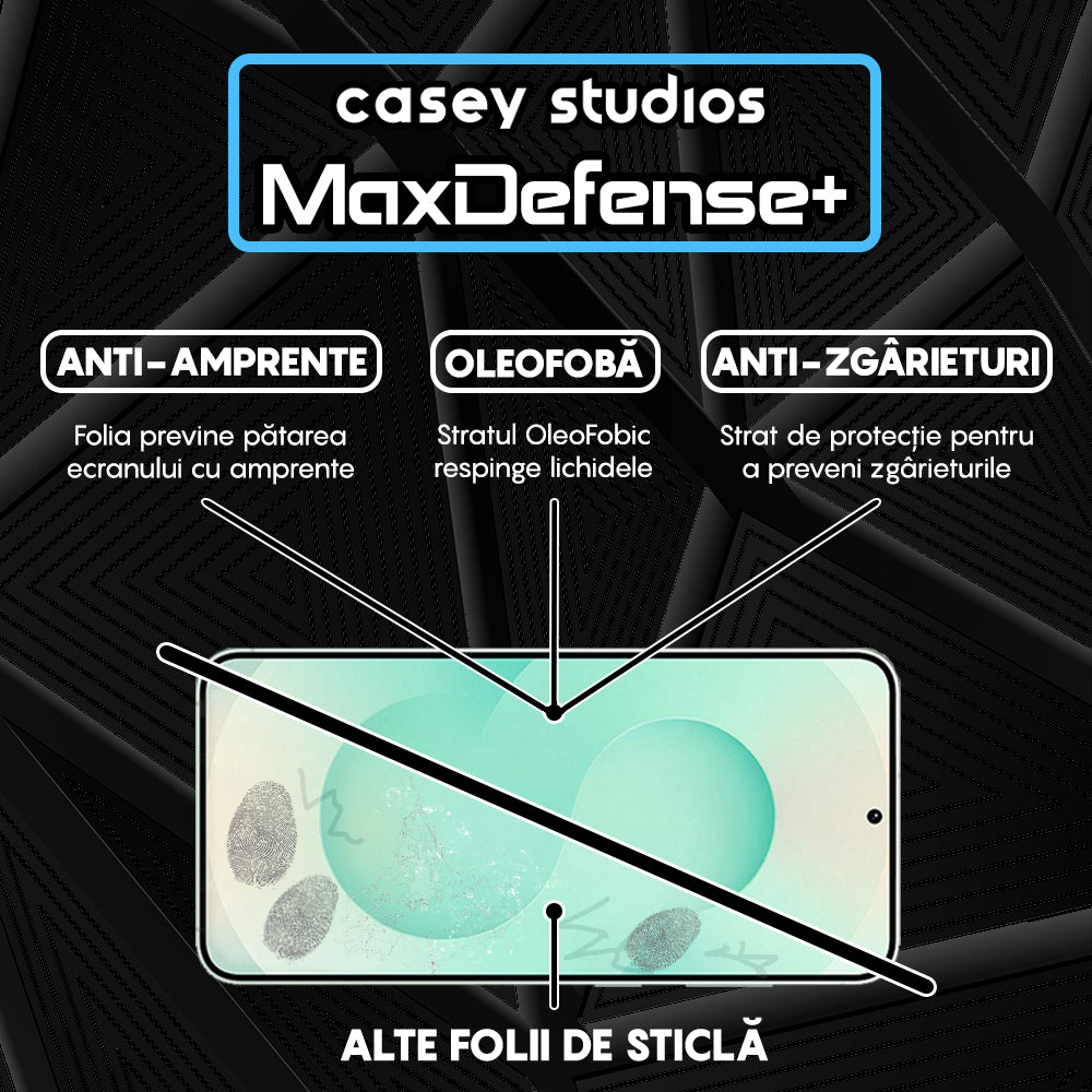 Folie Sticla MaxDefense+ - Samsung Galaxy S25 Plus - Negru
