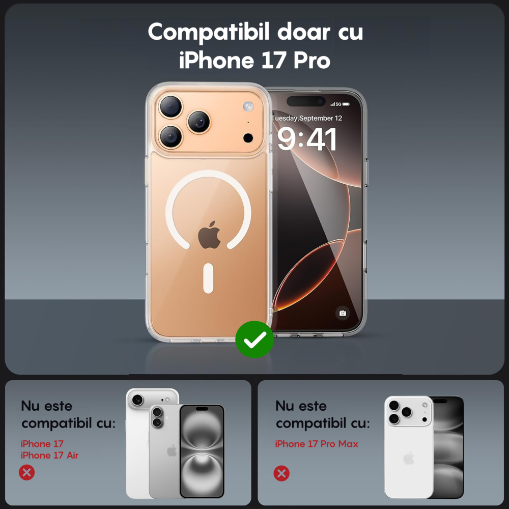 Husa MagSafe - iPhone 17 Pro - Transparent