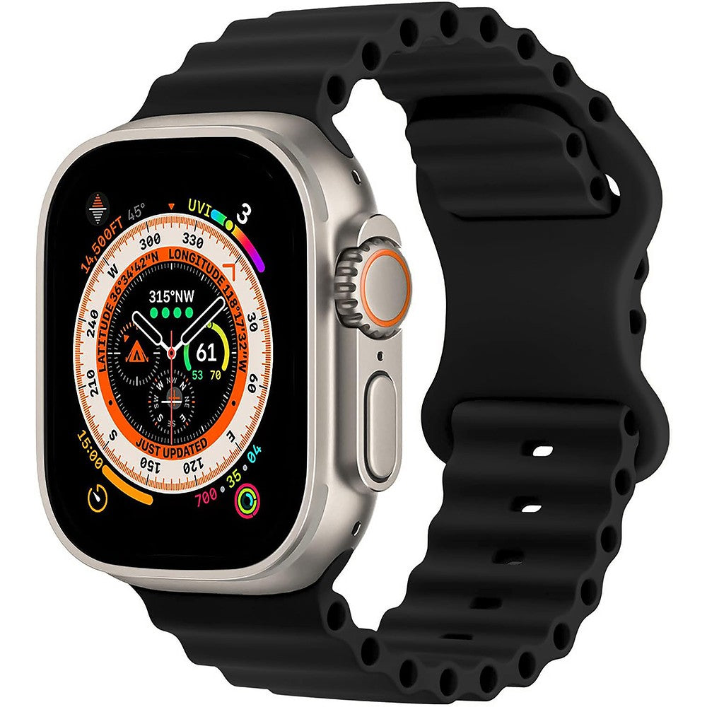 Curea Ocean Explorer - Apple Watch 1/2/3/4/5/6/7/8/9/SE/Ultra 1/Ultra 2 - 42/44/45/49 MM - Negru