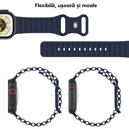 Curea Ocean Explorer - Apple Watch 1/2/3/4/5/6/7/8/9/SE/Ultra 1/Ultra 2 - 42/44/45/49 MM - Midnight Blue