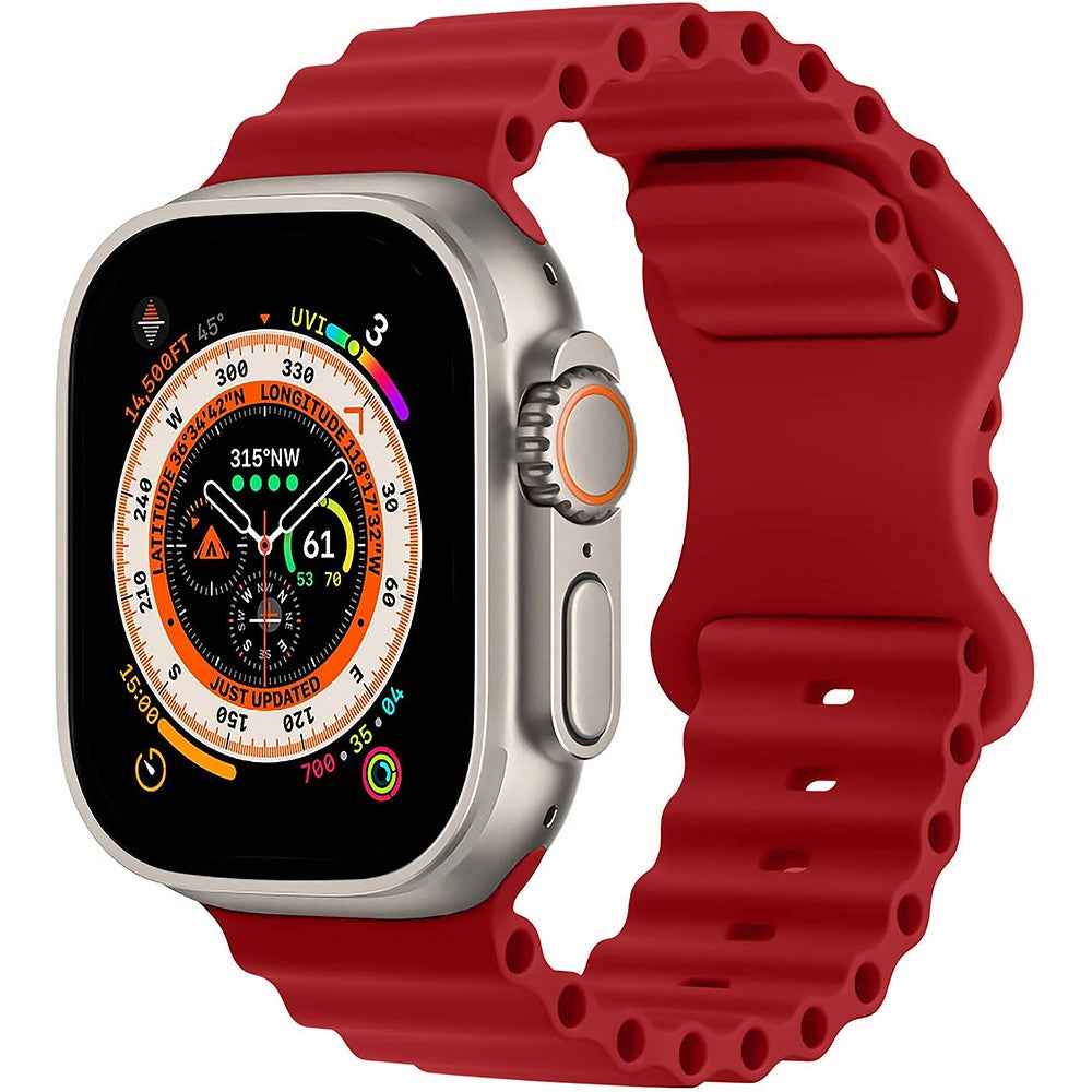 Curea Ocean Explorer - Apple Watch 1/2/3/4/5/6/7/8/9/SE/Ultra 1/Ultra 2 - 42/44/45/49 MM - Rosu