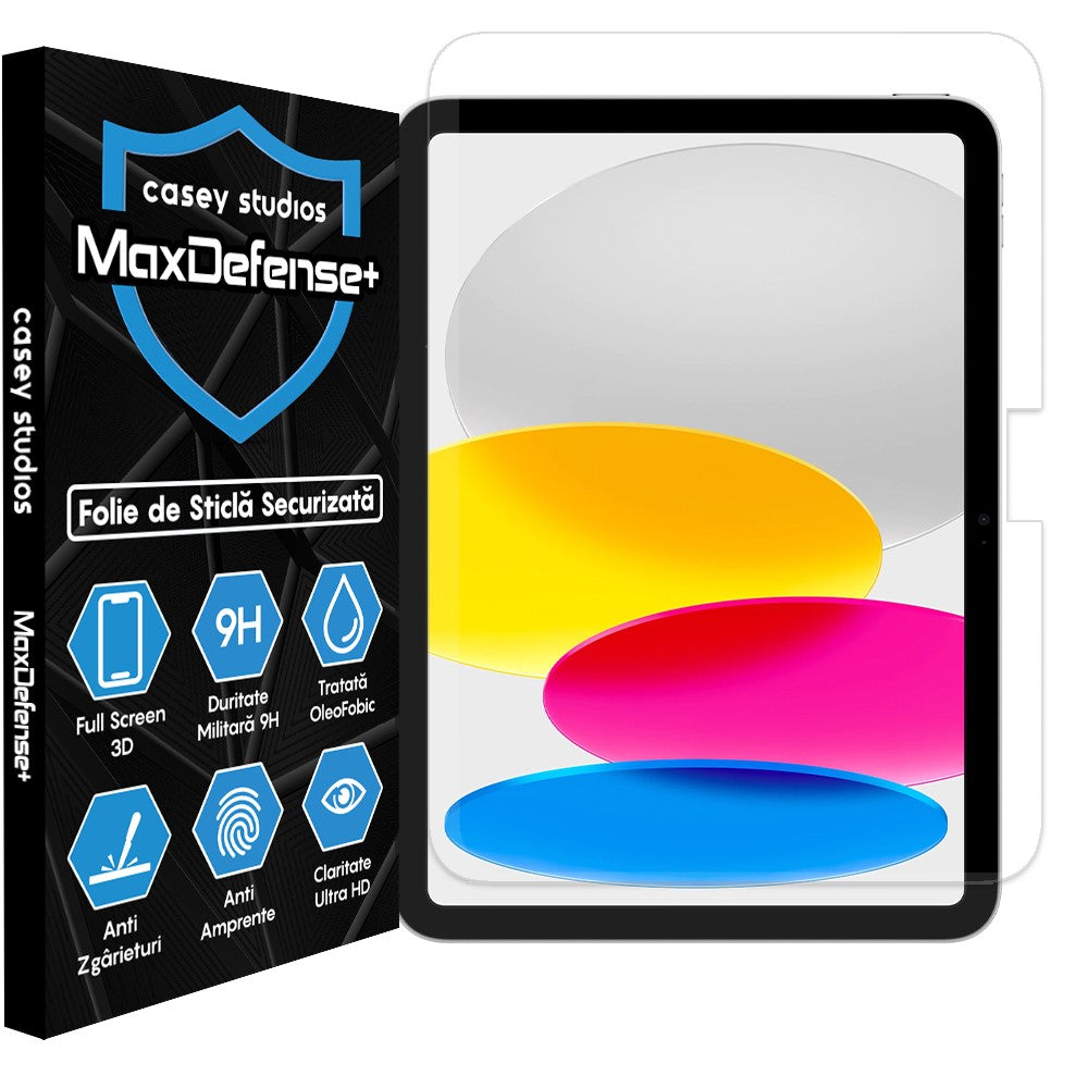 Folie Sticla MaxDefense+ - iPad 10 10.9" - Clear