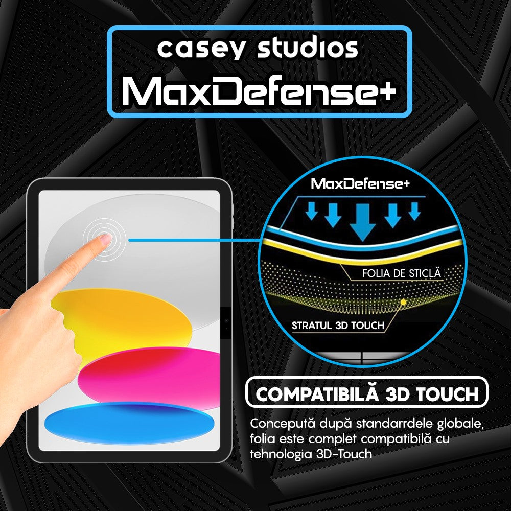 Folie Sticla MaxDefense+ - iPad 10 10.9" - Clear