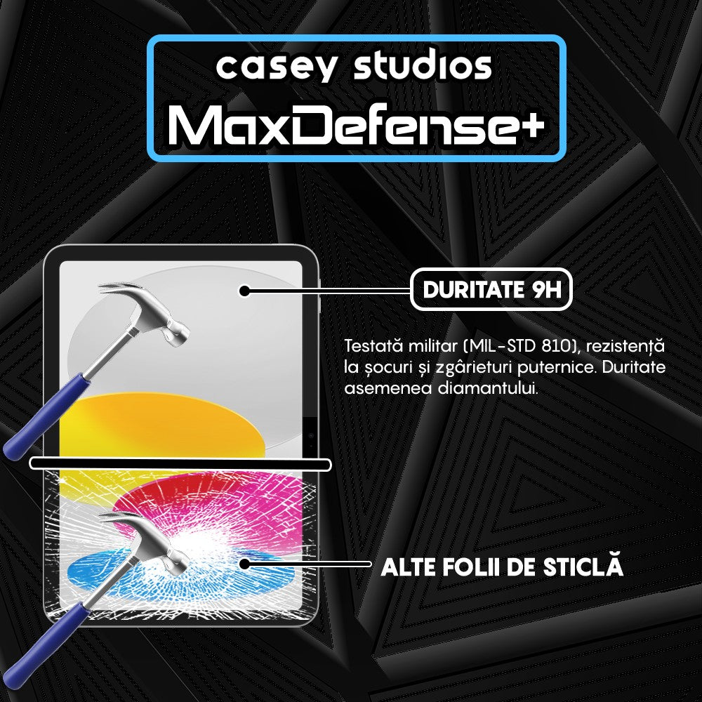 Folie Sticla MaxDefense+ - iPad 10 10.9" - Clear