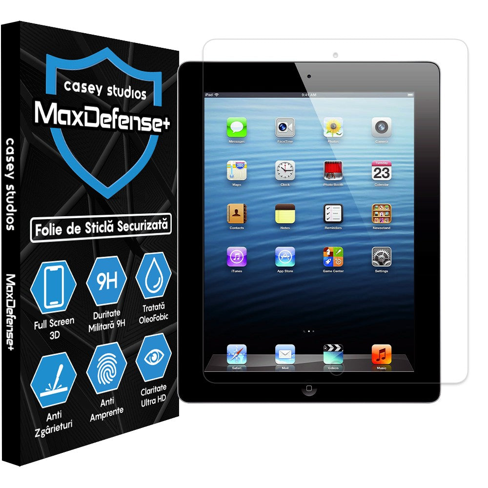 Folie Sticla MaxDefense+ - iPad 4/3/2 9.7" - Clear