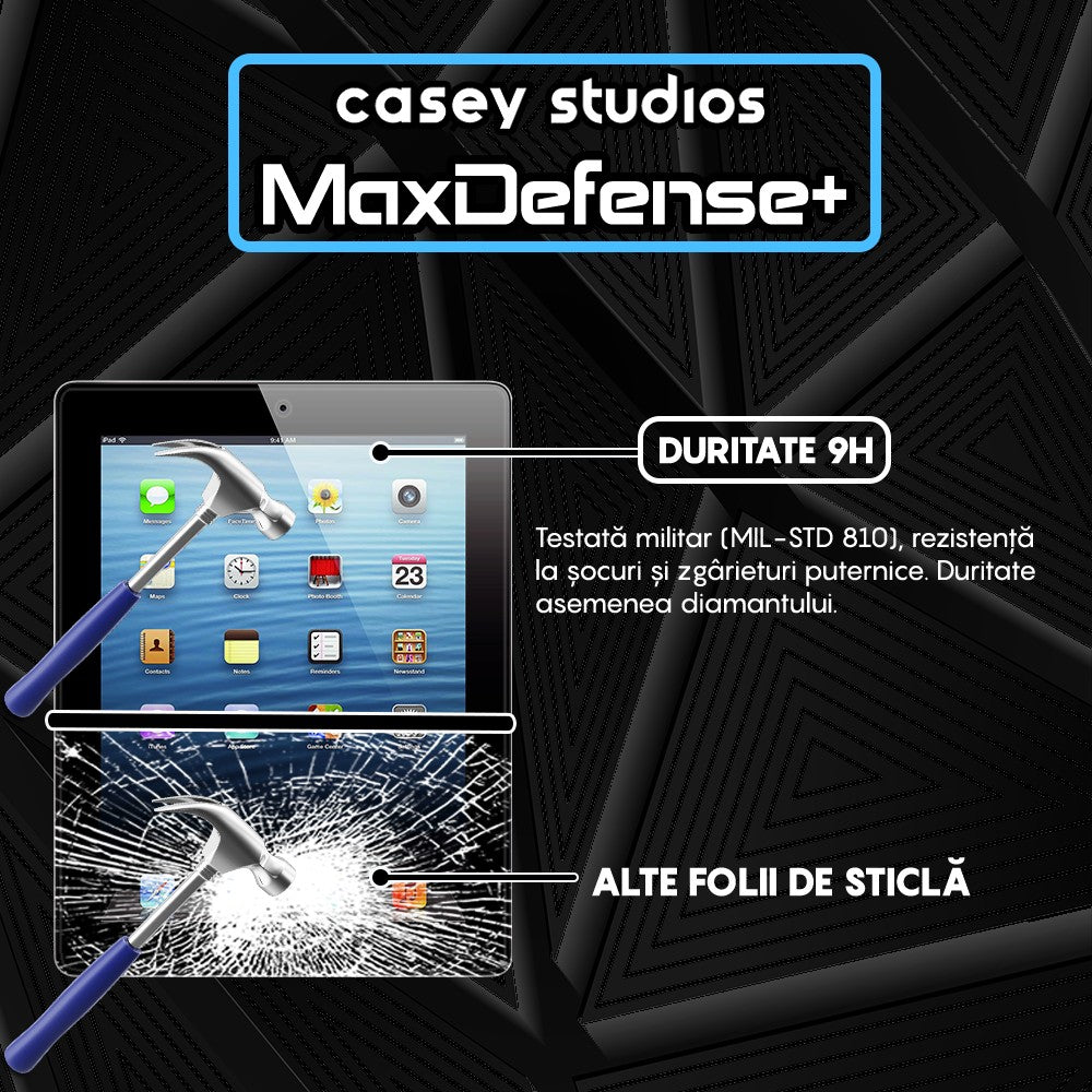 Folie Sticla MaxDefense+ - iPad 4/3/2 9.7" - Clear
