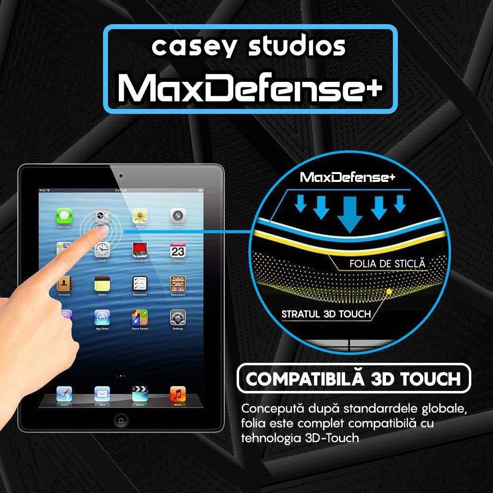 Folie Sticla MaxDefense+ - iPad 4/3/2 9.7" - Clear