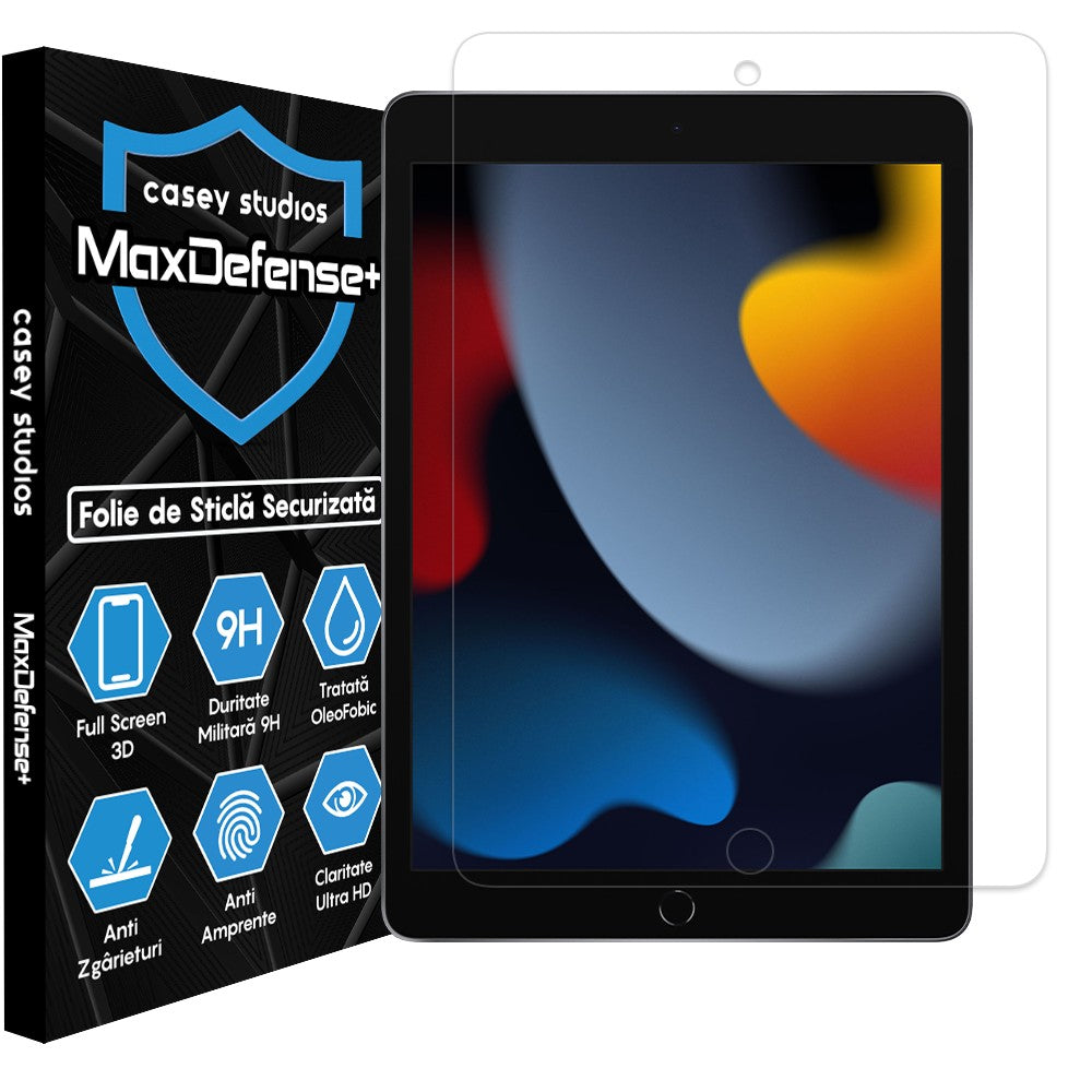 Folie Sticla MaxDefense+ - iPad 9/8/7 2020 10.2" - Clear