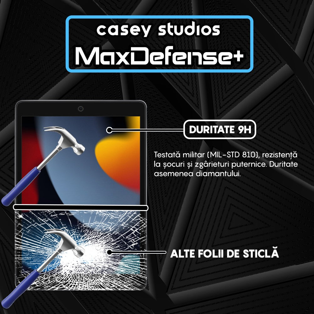 Folie Sticla MaxDefense+ - iPad 9/8/7 2020 10.2" - Clear