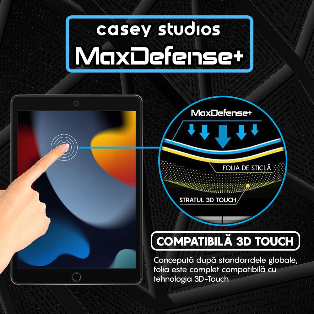Folie Sticla MaxDefense+ - iPad 9/8/7 2020 10.2" - Clear