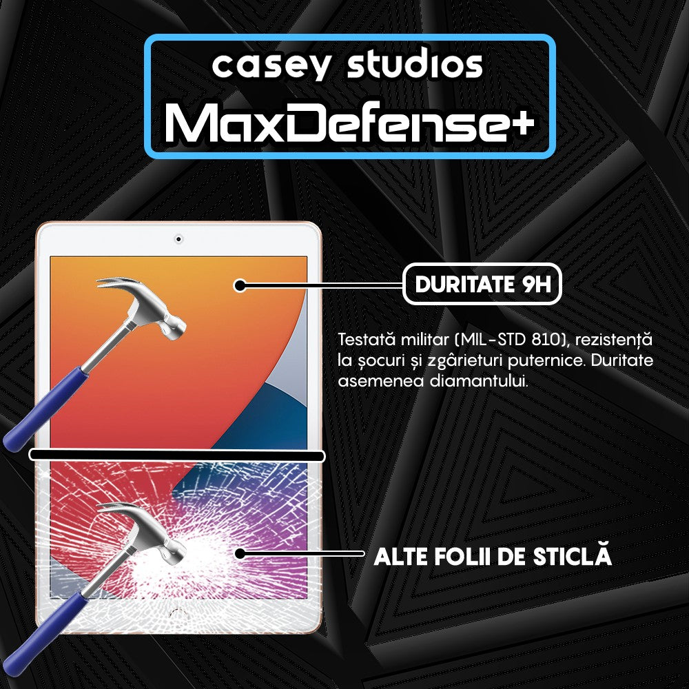 Folie Sticla MaxDefense+ - iPad Air 2/1/iPad 6/5 9.7" - Clear