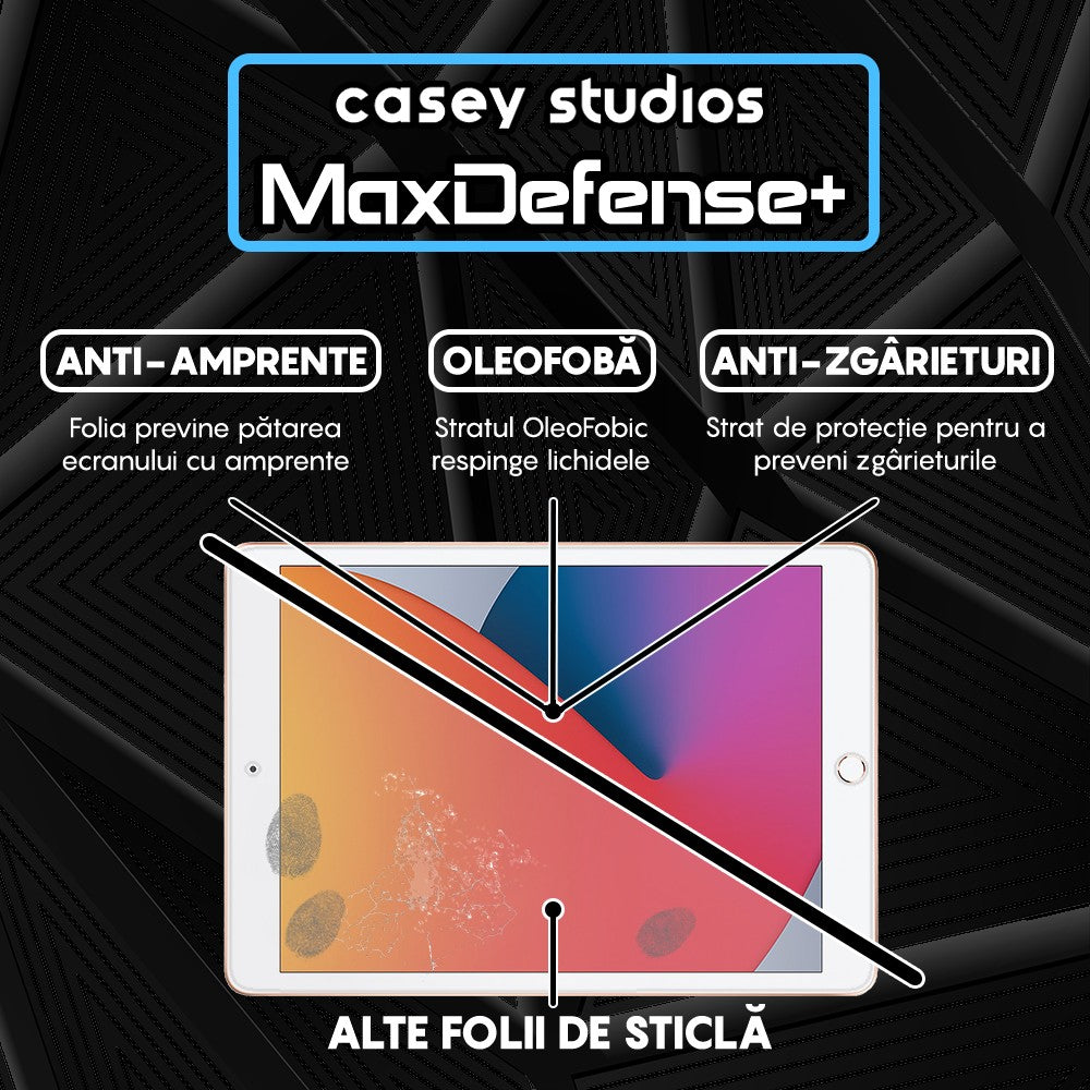 Folie Sticla MaxDefense+ - iPad Air 2/1/iPad 6/5 9.7" - Clear