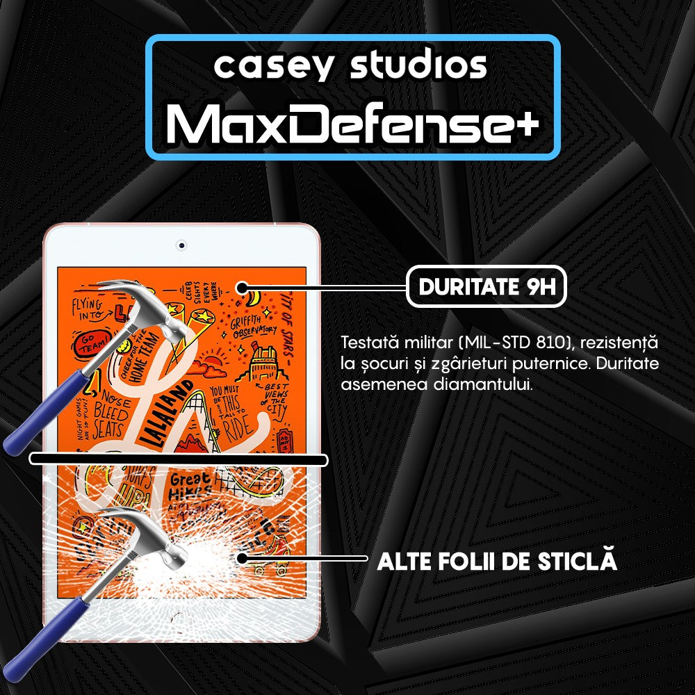 Folie Sticla MaxDefense+ - iPad Mini 5/4 2019 7.9" - Clear