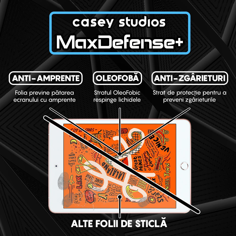 Folie Sticla MaxDefense+ - iPad Mini 5/4 2019 7.9" - Clear