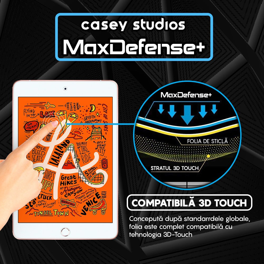 Folie Sticla MaxDefense+ - iPad Mini 5/4 2019 7.9" - Clear