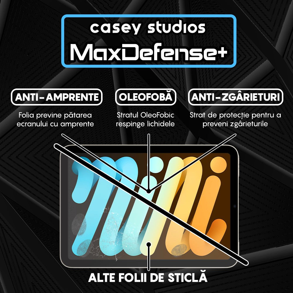 Folie Sticla MaxDefense+ - iPad Mini 6/Mini 7 8.3" - Clear