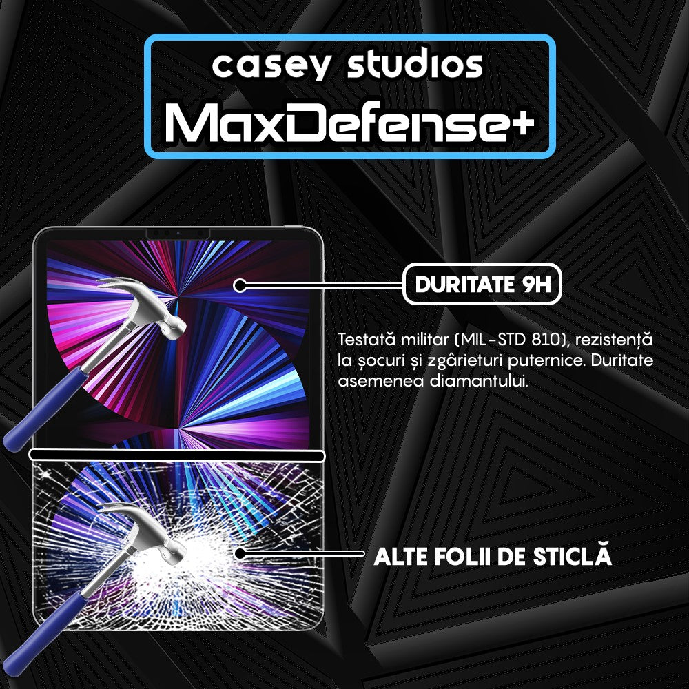 Folie Sticla MaxDefense+ - iPad Pro 11 2021/2020/2018/Air 4/Air 5 11" - Clear