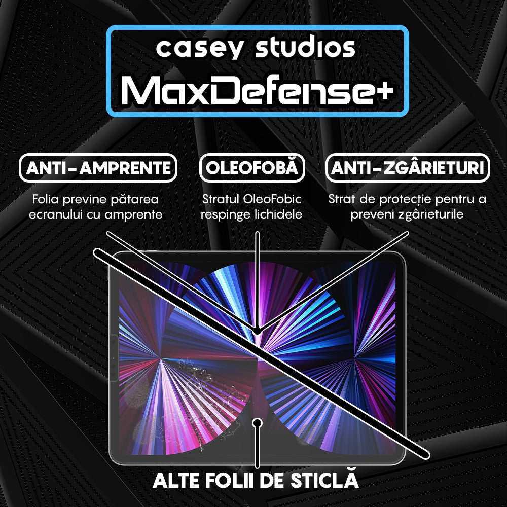Folie Sticla MaxDefense+ - iPad Pro 11 2021/2020/2018/Air 4/Air 5 11" - Clear