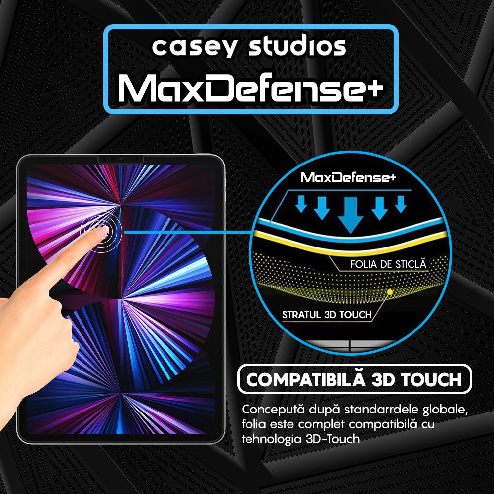 Folie Sticla MaxDefense+ - iPad Pro 11 2021/2020/2018/Air 4/Air 5 11" - Clear