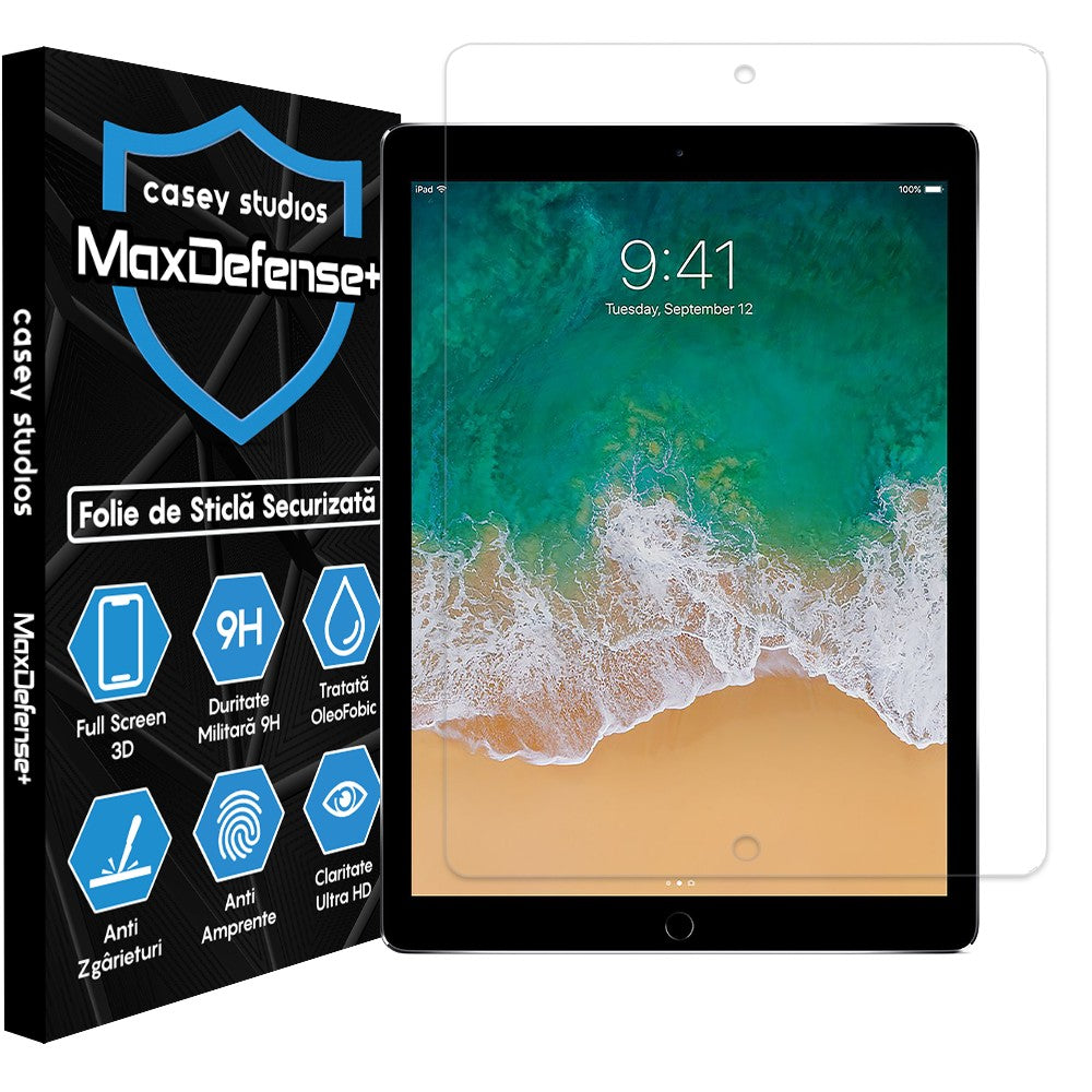 Folie Sticla MaxDefense+ - iPad Pro 12.9" 2017/2016/2015 - Clear
