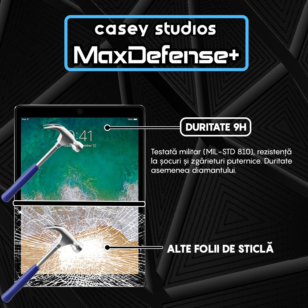 Folie Sticla MaxDefense+ - iPad Pro 12.9" 2017/2016/2015 - Clear