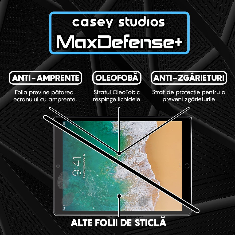 Folie Sticla MaxDefense+ - iPad Pro 12.9" 2017/2016/2015 - Clear