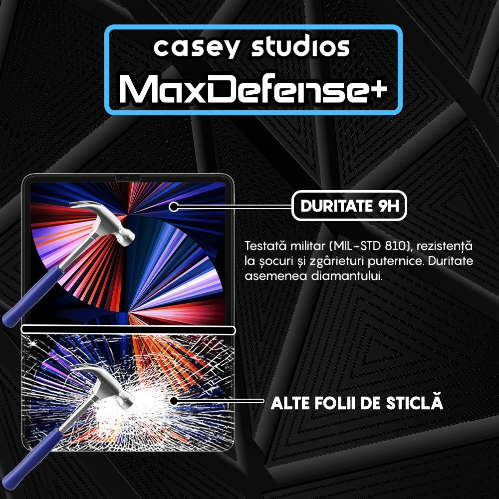 Folie Sticla MaxDefense+ - iPad Pro 12.9" 2021/2020/2018 - Clear