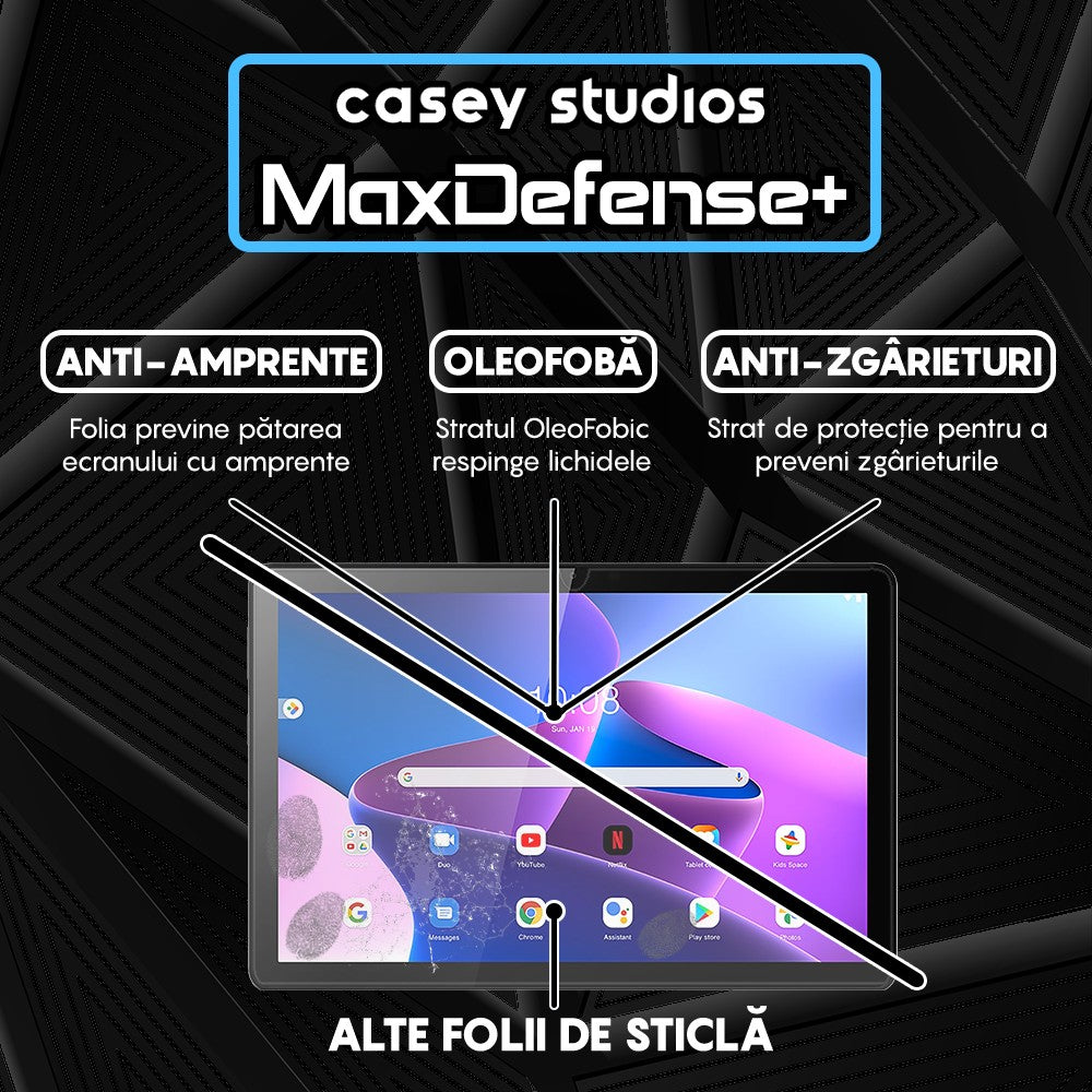 Folie Sticla MaxDefense+ - Lenovo Tab M10 Plus Gen 3 2022 10.6" (TB-328FU) - Clear