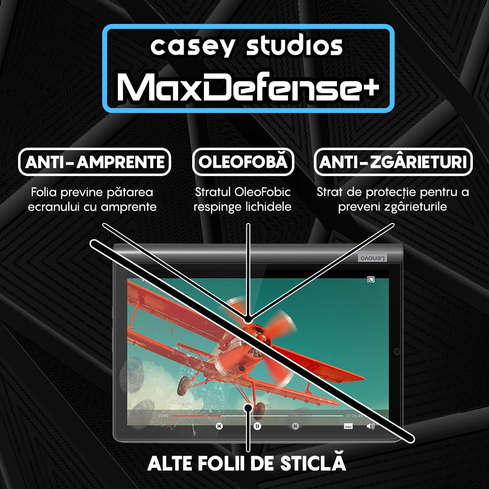 Folie Sticla MaxDefense+ - Lenovo Yoga Smart Tab 10.1" (YT-X705F) - Clear