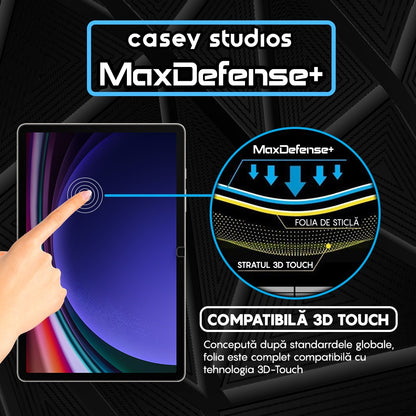 Folie Sticla MaxDefense+ - Samsung Galaxy Tab S9 FE 5G/S9/S8/S7 11" (T870/T875/T876B/X700/X706/X710/X716B) - Clear