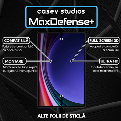 Folie Sticla MaxDefense+ - Samsung Galaxy Tab S9 Ultra/S8 Ultra 5G/S8 Ultra 14.6" (X900/X906/X910/X916B/X918U) - Clear