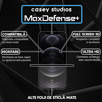Folie Sticla MaxDefense+ - iPhone 12/12 Pro - Matte
