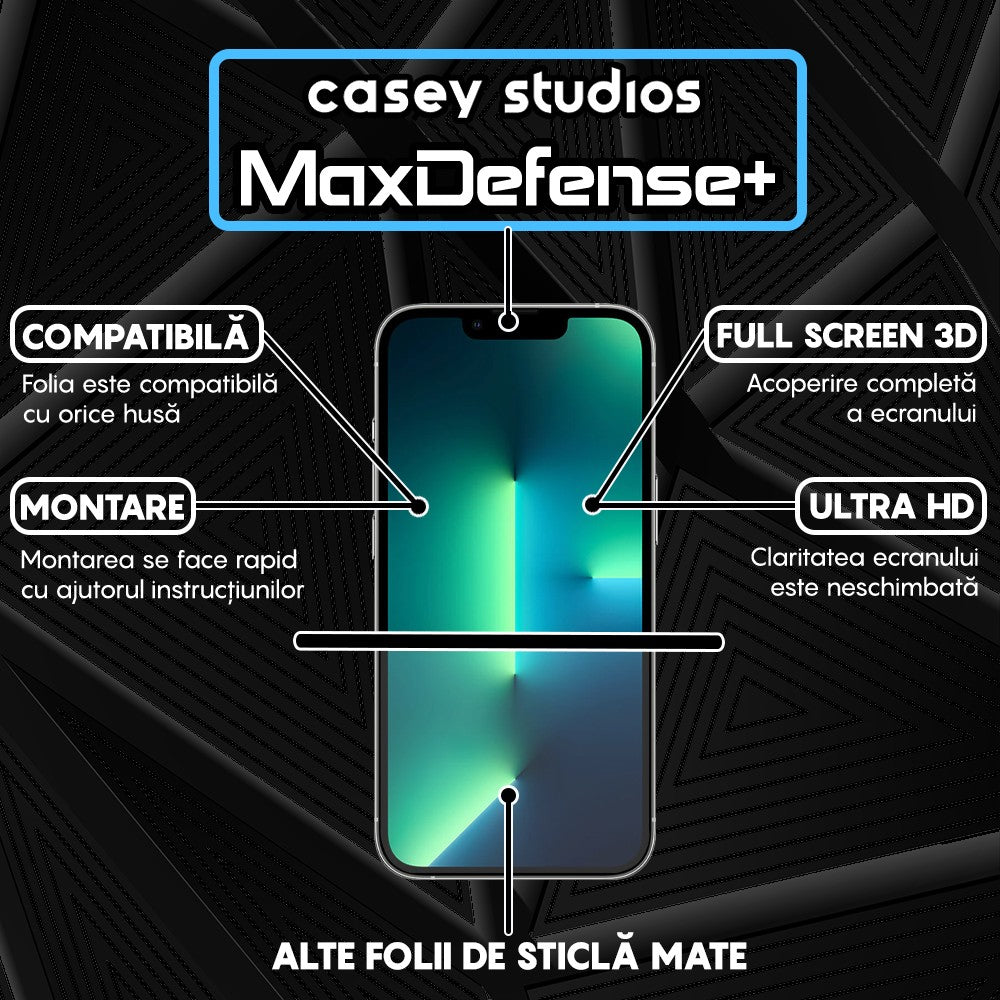 Folie Sticla MaxDefense+ - iPhone 13/13 Pro - Matte