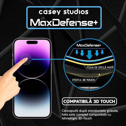 Folie Sticla MaxDefense+ - iPhone 14 Pro - Matte