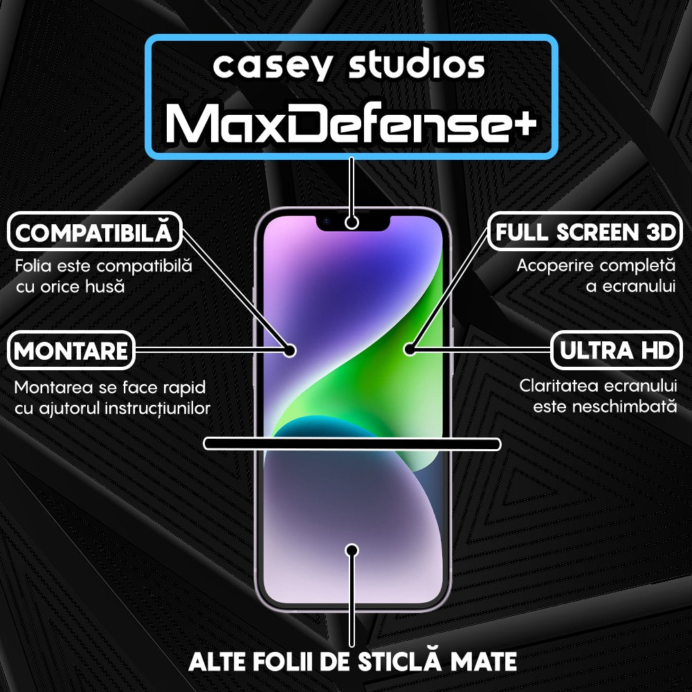 Folie Sticla MaxDefense+ - iPhone 14 - Matte