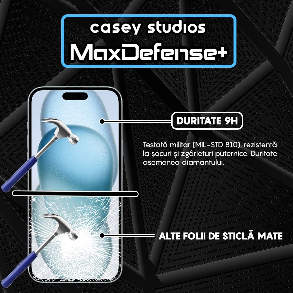 Folie Sticla MaxDefense+ - iPhone 15 Plus - Matte
