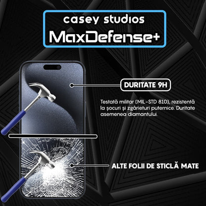 Folie Sticla MaxDefense+ - iPhone 15 Pro - Matte