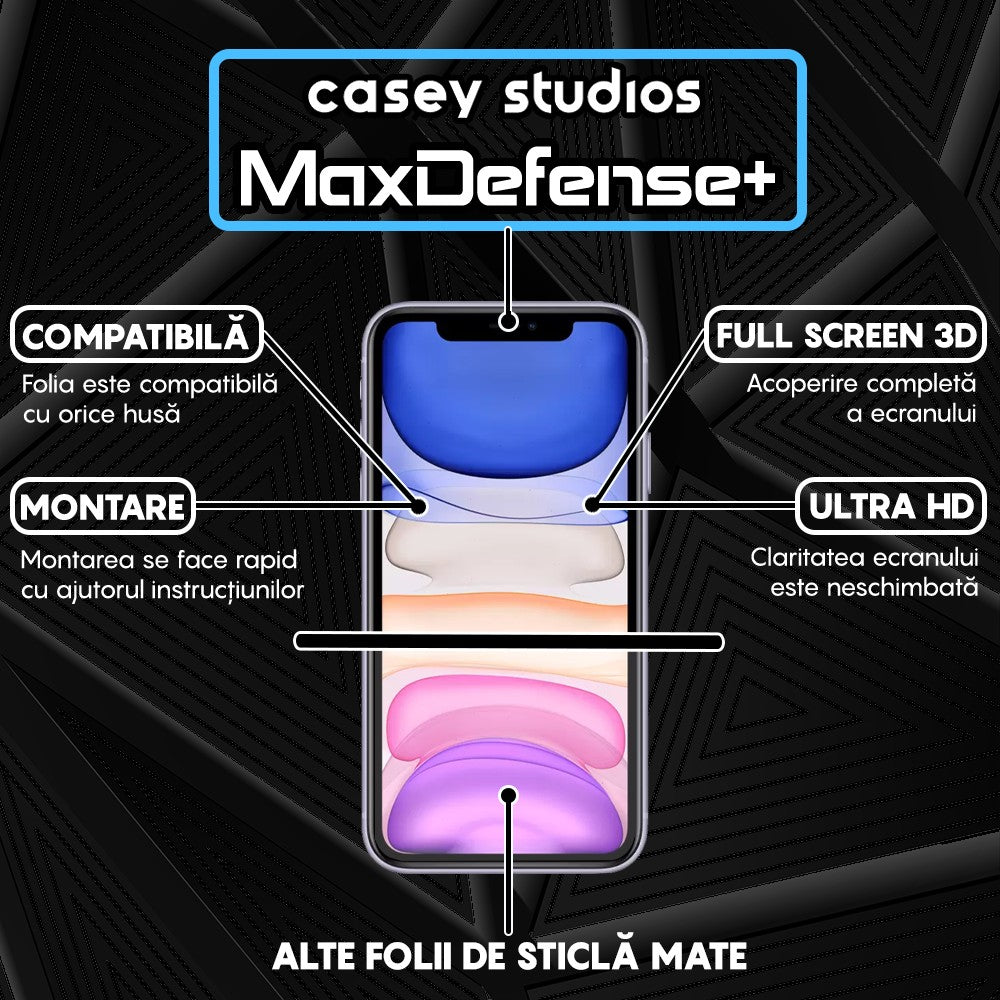 Folie Sticla MaxDefense+ - iPhone 11 Pro - Matte