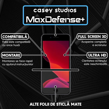 Folie Sticla MaxDefense+ - iPhone 7 Plus/8 Plus - Matte